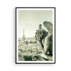 Affiche dans un cadre noir - Poster - Bavardage parisien - 70x100 cm
