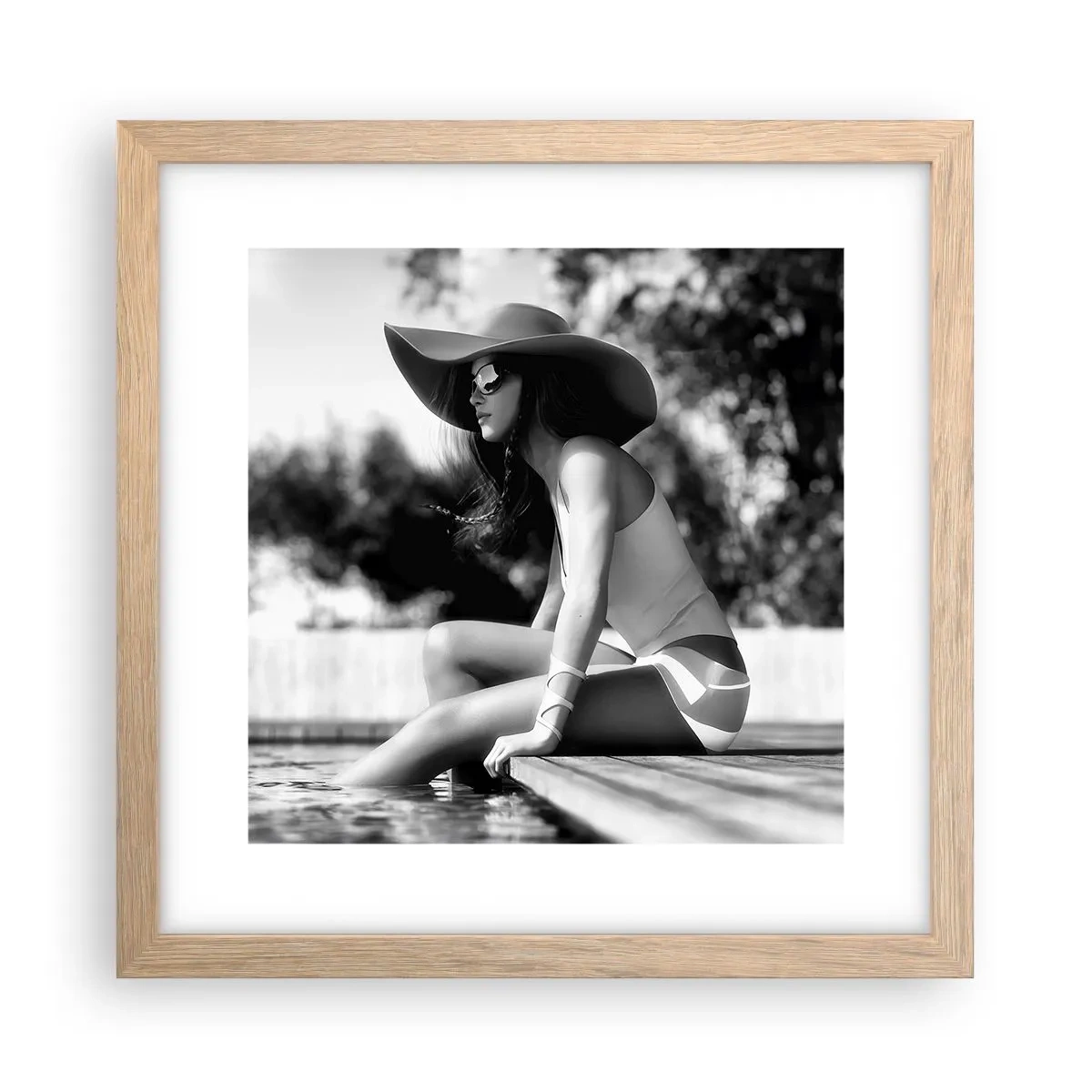 Affiche dans un chêne clair - Poster - Rêve d'été - 30x30 cm