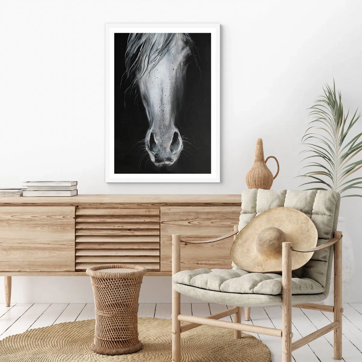 Affiche dans un cadre blanc - Poster - Regard séduisant - 50x70 cm