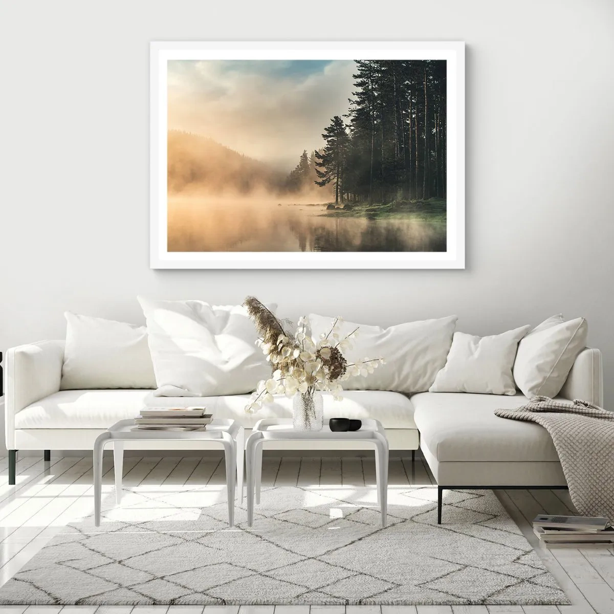 Affiche dans un cadre blanc - Poster - Naissance du jour - 50x40 cm