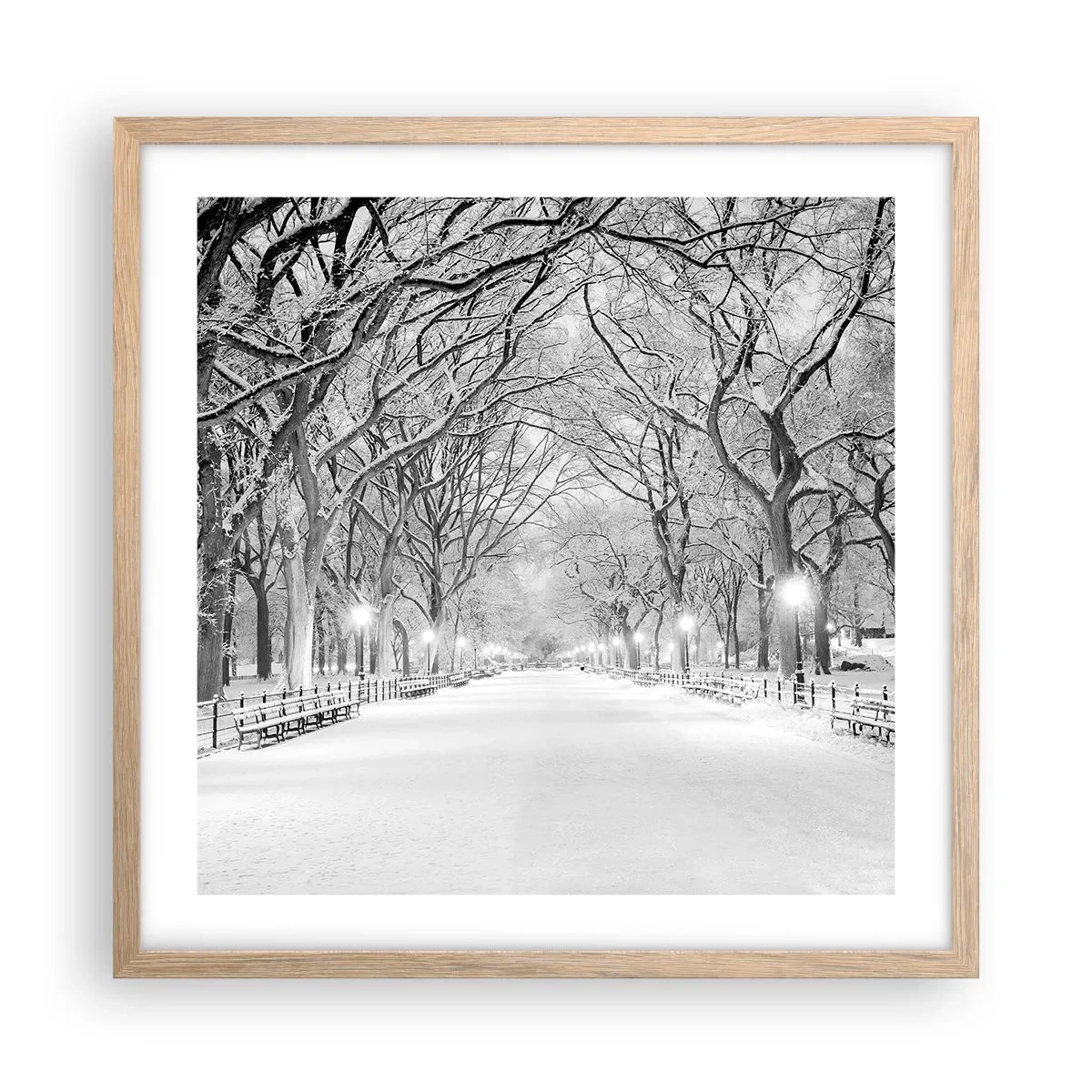 Affiche dans un chêne clair - Poster - Les quatres saisons – l’hiver - 50x50 cm