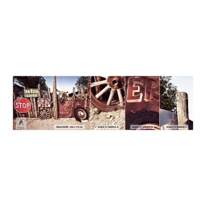 Échantillon De Papier Peint Standard Eco - Et le temps s'est arrêté - Panneau de signalisation, Route 66, Etats-Unis - 100x30 cm