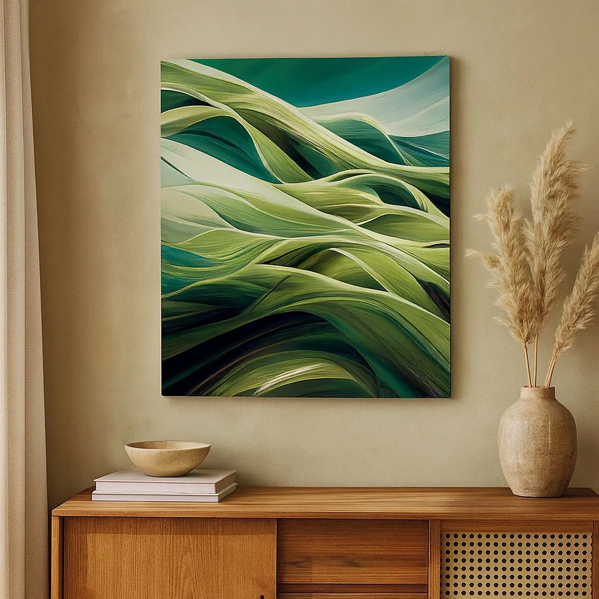 Impression sur toile - Image sur toile - Jeu de vert abstrait - 30x30 cm