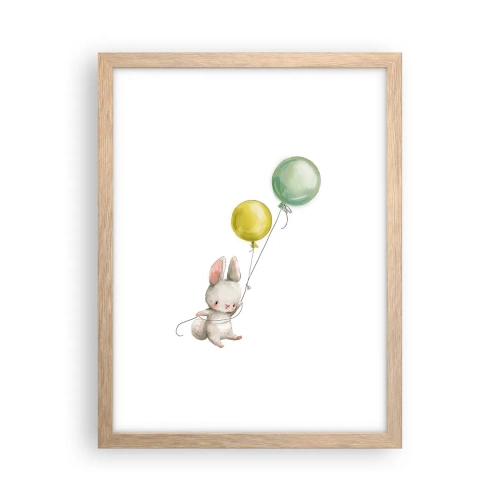 Affiche dans un chêne clair - Poster - Moi aussi je vole! - 30x40 cm