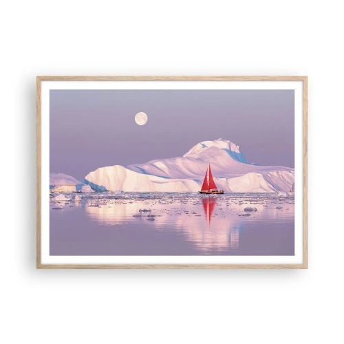 Affiche dans un chêne clair - Poster - La chaleur de la voile, le froid de la glace - 100x70 cm