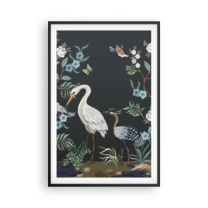 Affiche dans un cadre noir - Poster - Parade d'oiseaux - 61x91 cm