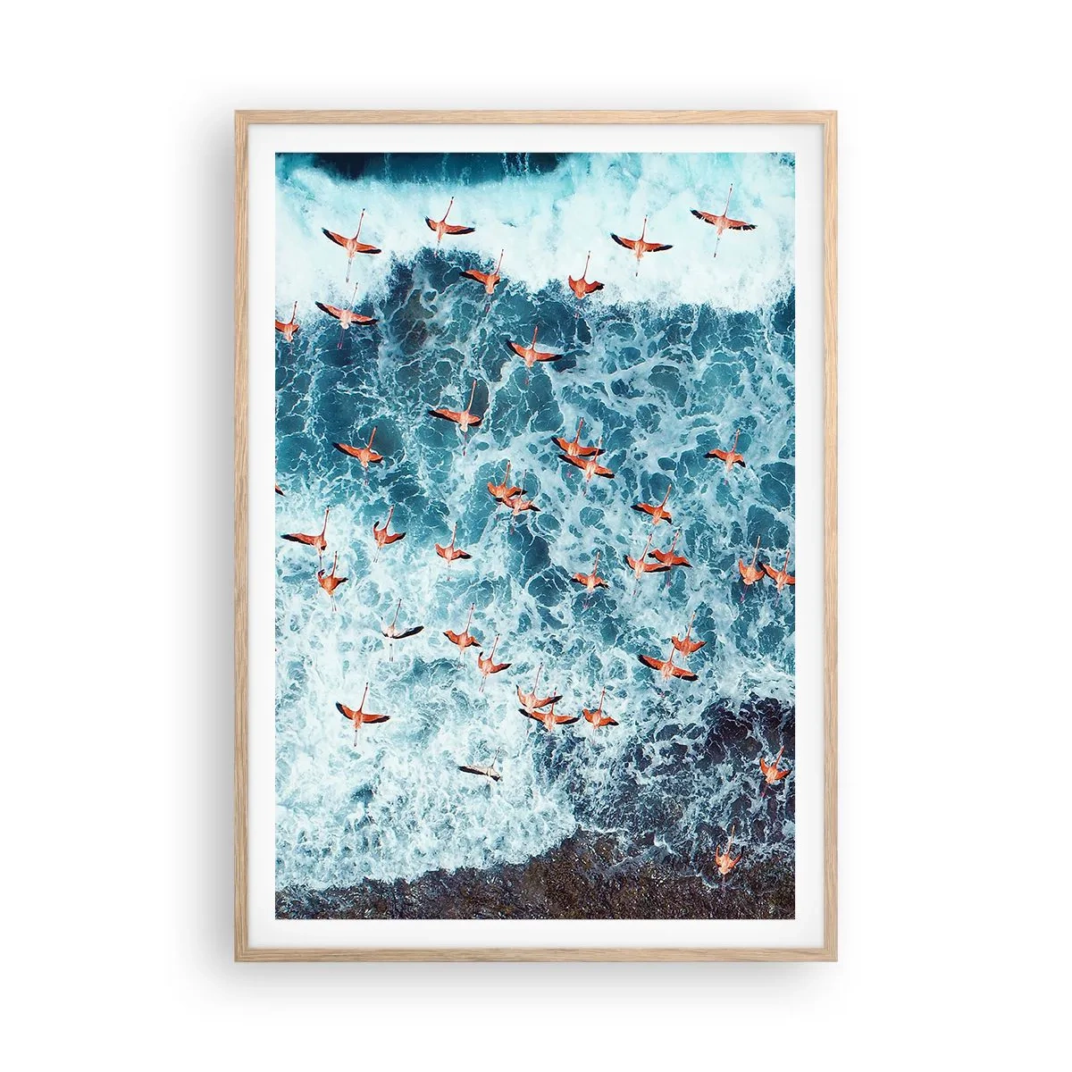 Affiche dans un chêne clair - Poster - Défilé du bord de mer - 70x100 cm