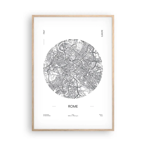 Affiche dans un chêne clair - Poster - Anatomie de Rome - 70x100 cm