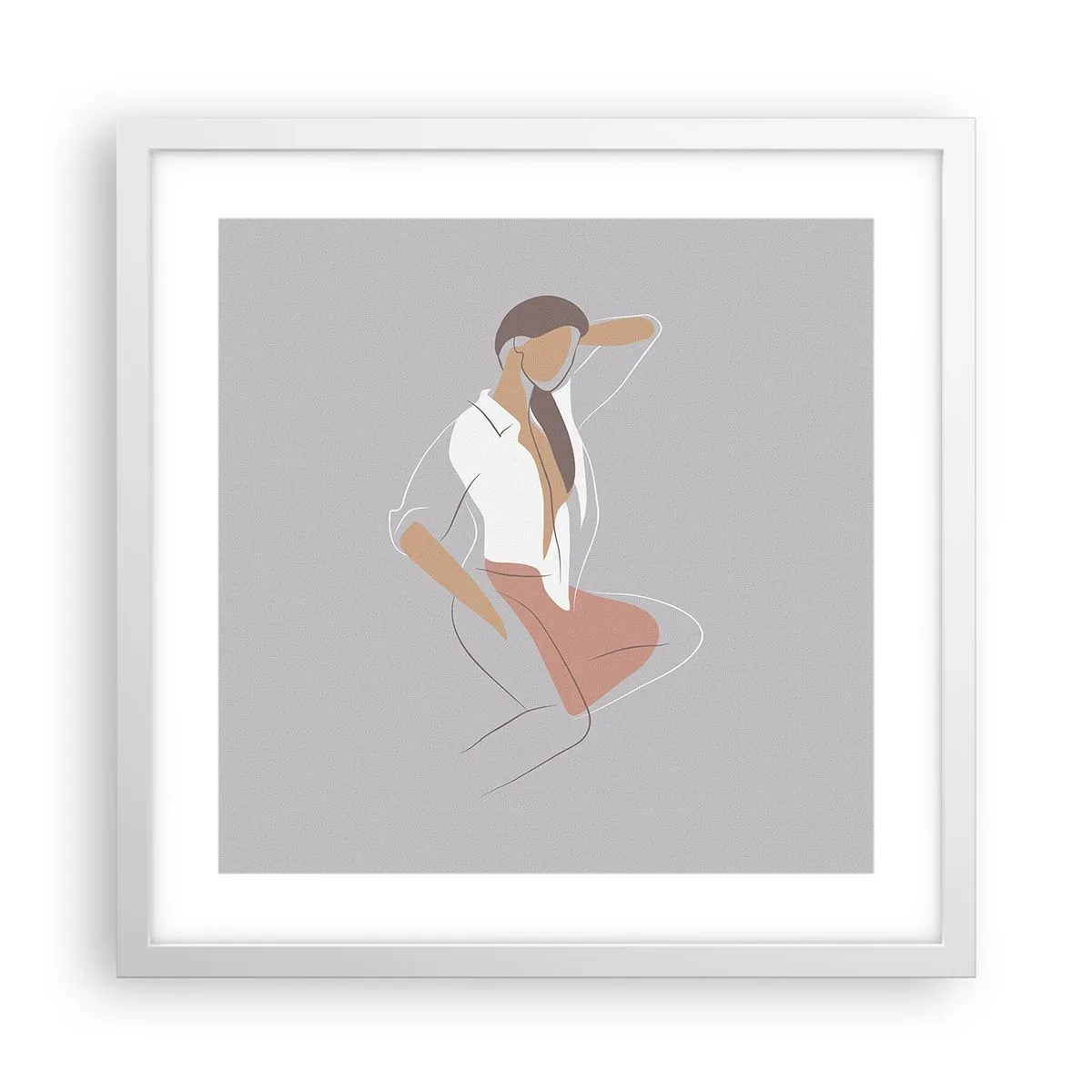 Affiche dans un cadre blanc - Poster - Contour gracieux - 40x40 cm