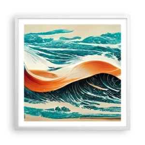 Affiche dans un cadre blanc - Poster - Le rêve d'un surfeur - 60x60 cm