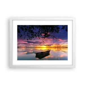 Affiche dans un cadre blanc - Poster - "Tu sembles suspendu au milieu du ciel..." - 40x30 cm