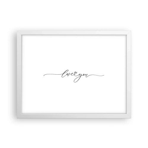 Affiche dans un cadre blanc - Poster - Noir sur blanc - 40x30 cm