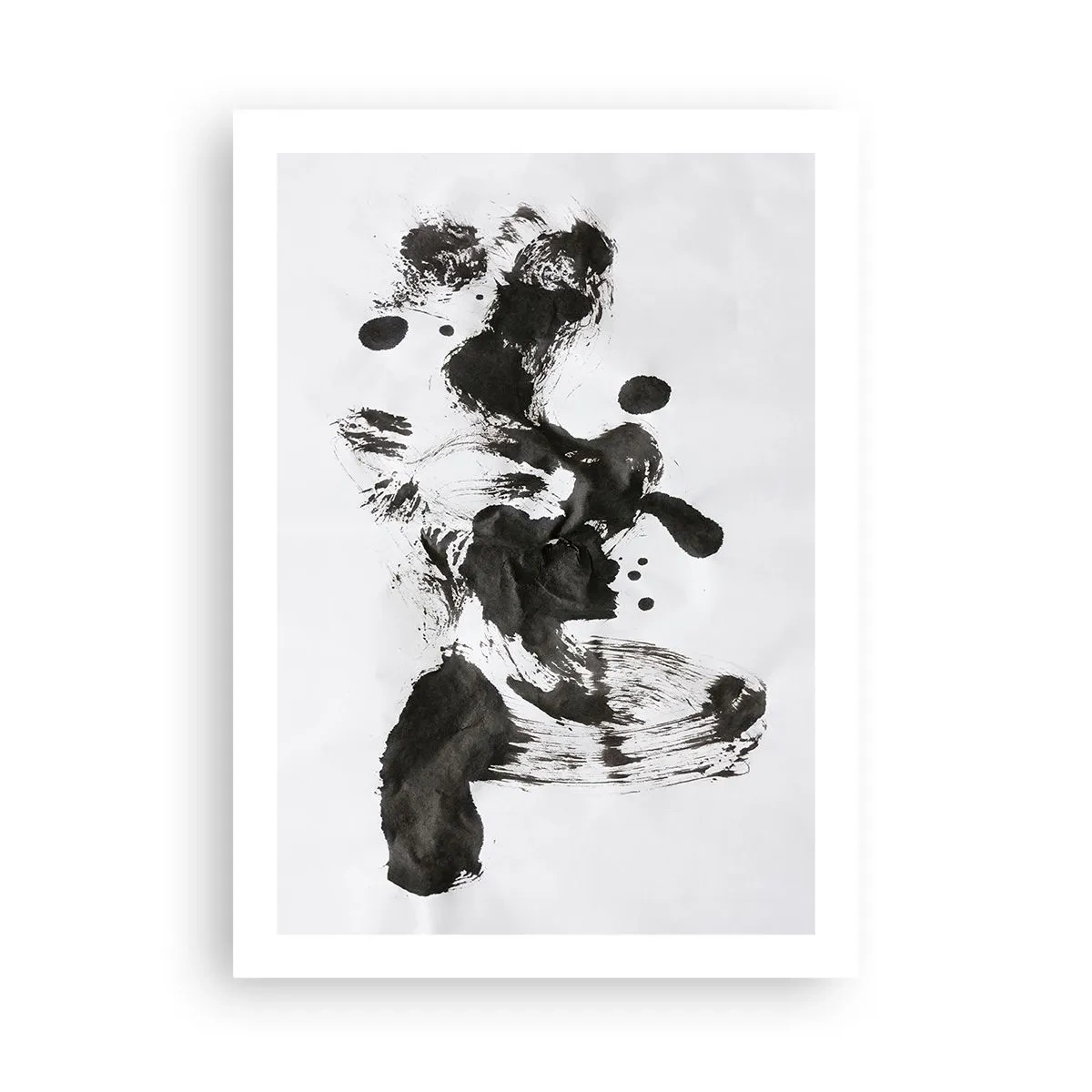 Affiche - Poster - Abstraction en noir et blanc dans le style de l'expressionnisme - 50x70cm - De la méthode dans la folie ? - Décoration murale moderne pour le salon et la chambre ARTTOR
