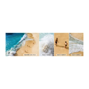 Échantillon de Papier Peint Autocollant Deluxe Sticker - Et ensuite le soleil, la plage… - Plage, Bord de l'océan, Mer - 100x30 cm