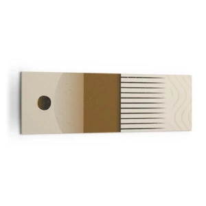 Impression sur toile - Image sur toile - Composition géométrique abstraite dans les tons beige et marron - 160x50cm - Différents états - Décoration murale moderne pour le salon et la chambre ARTTOR