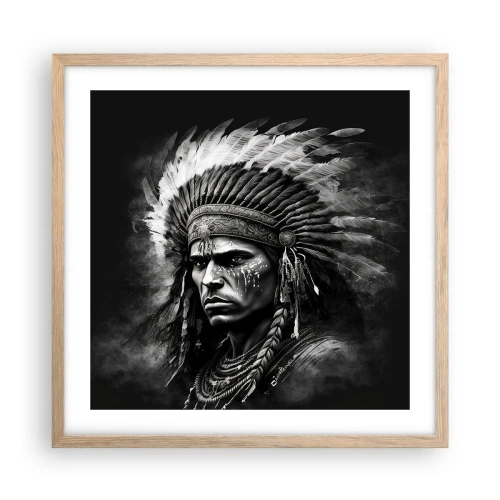Affiche dans un chêne clair - Poster - Un leader et un guerrier - 50x50 cm