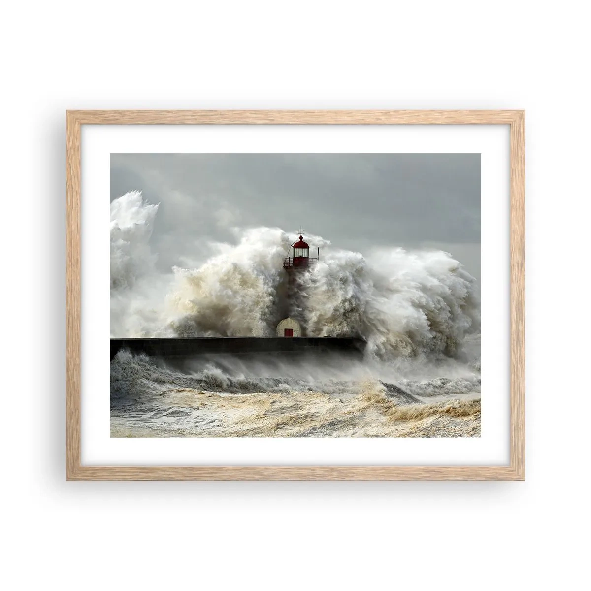 Affiche dans un chêne clair - Poster - La colère de l'océan - 50x40 cm