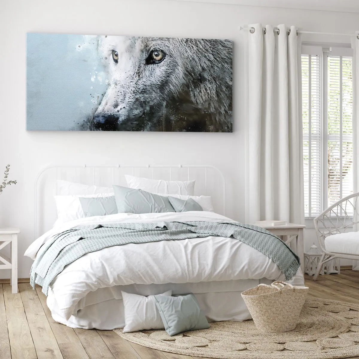 Impression sur toile - Image sur toile - Rencontrez l'âme du loup - 100x40 cm