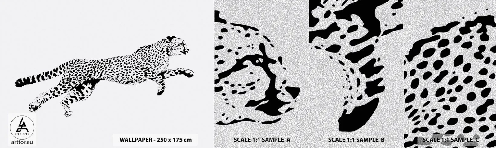 Échantillon de Papier Peint Premium Sand - Le plus rapide sur Terre - Animaux, guépard, Chat sauvage - 100x30 cm