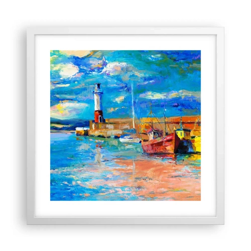 Affiche dans un cadre blanc - Poster - Un après-midi dans la baie arc-en-ciel - 40x40 cm