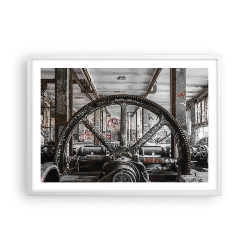 Affiche dans un cadre blanc - Poster - Vie secrète d'une usine - 70x50 cm