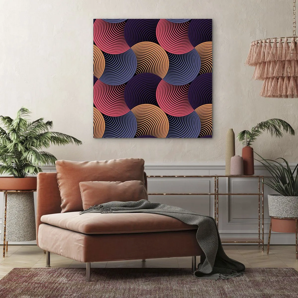 Impression sur toile - Image sur toile - Dans un rythme circulaire - 60x60 cm