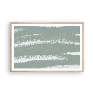 Affiche dans un chêne clair - Poster - Abstraction dans un climat hivernal - 91x61 cm