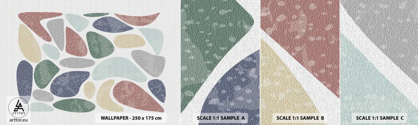 Échantillon de Papier Peint Autocollant Deluxe Sticker - Une mosaïque de couleurs poudrées - Minimalisme, Pastel, Bohème - 100x30 cm