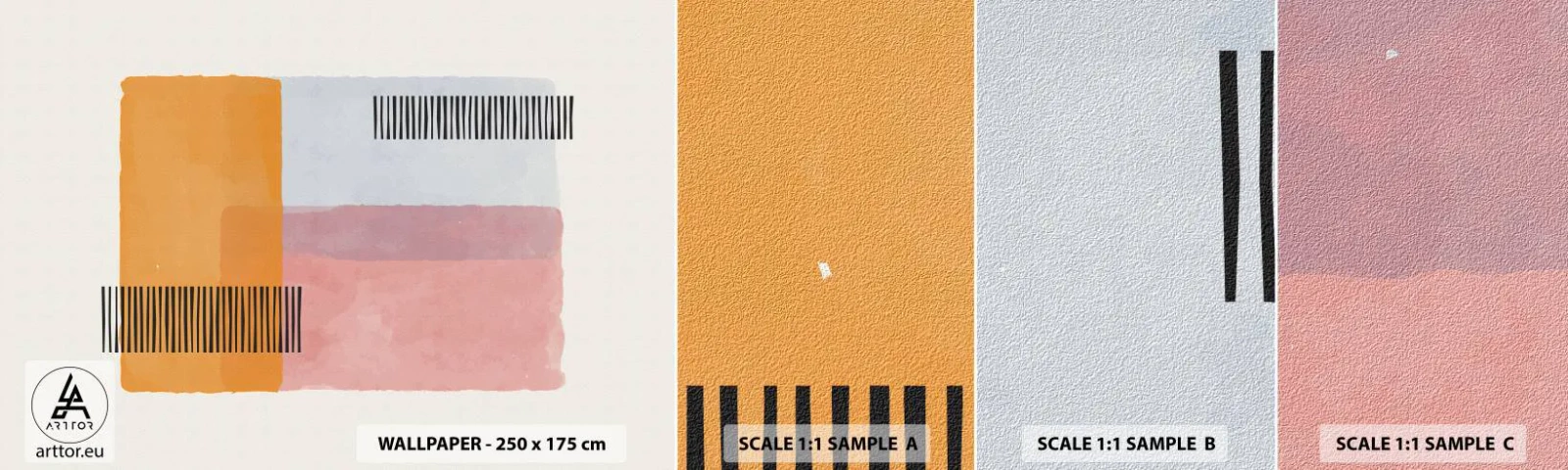 Échantillon De Papier Peint Standard Eco - D'un coin à l'autre - Abstraction, Morceau, Minimalisme - 100x30 cm