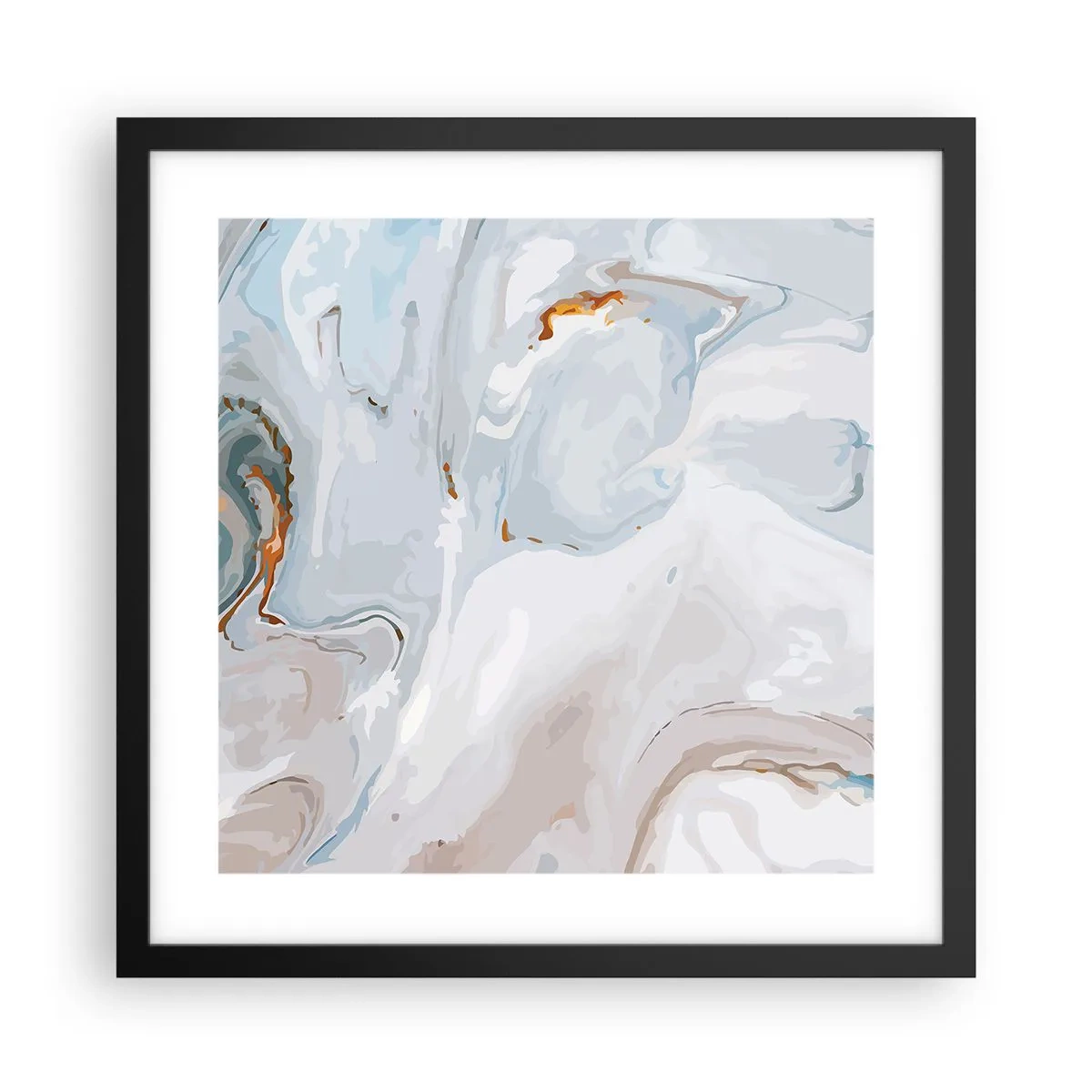 Affiche dans un cadre noir - Poster - Blanc surélevé - 40x40 cm