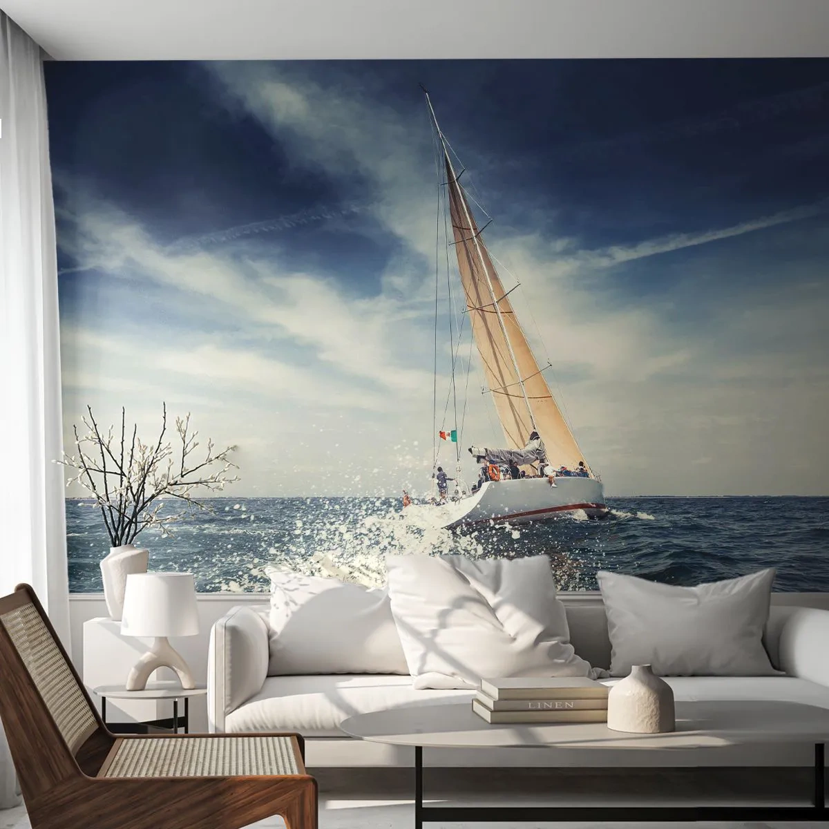 Papier Peint Photo Premium Canvas - Ils ne nous rattraperont pas ! - Voilier, Océan, Voilier - 250x175 cm