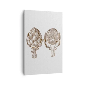 Impression sur toile - Image sur toile - Dessin d'art vintage d'un artichaut - 80x120cm - Leçon d’anatomie - Décoration murale moderne pour le salon et la chambre ARTTOR