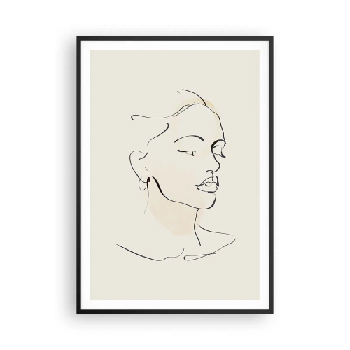 Affiche dans un cadre noir - Poster - Une ligne certaine - 70x100 cm