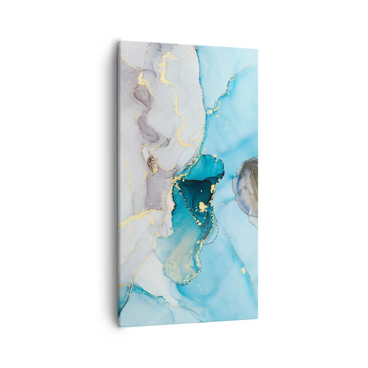 Impression sur toile - Image sur toile - Etude de la rencontre gris et turquoise - 55x100 cm