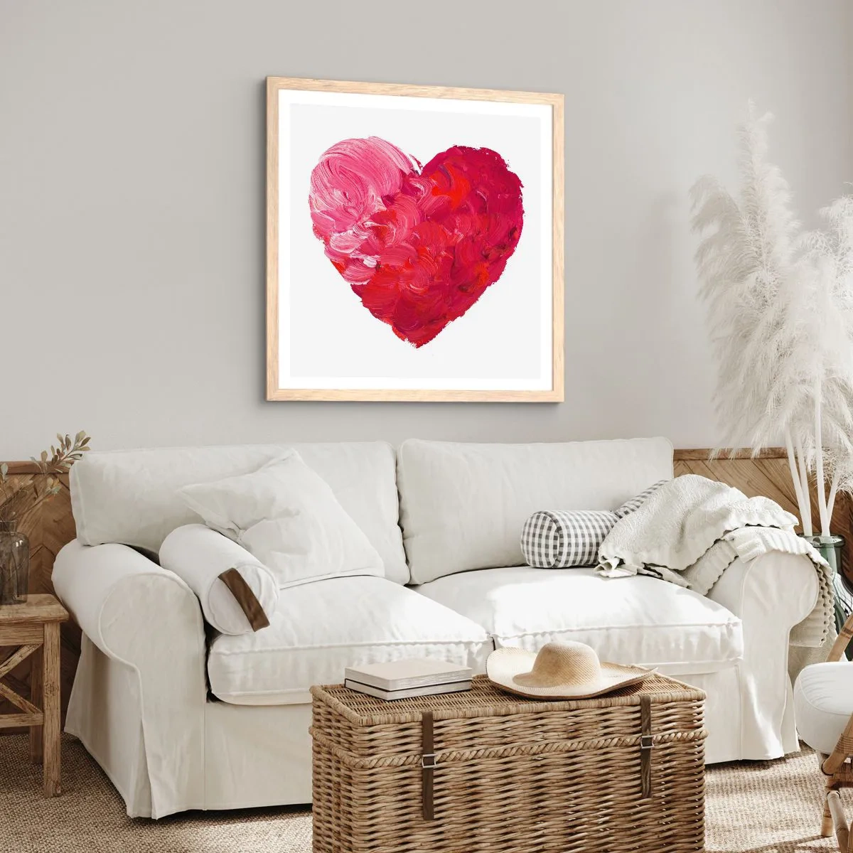Affiche dans un chêne clair - Poster - All you need is love - 40x40 cm