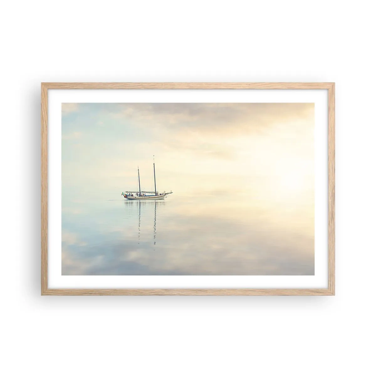 Affiche dans un chêne clair - Poster - Dans une mer de silence - 70x50 cm