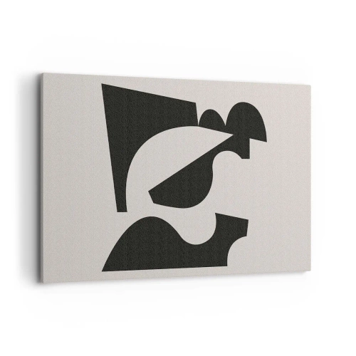 Impression sur toile - Image sur toile - Composition géométrique abstraite en noir et blanc - 120x80cm - À monter soi-même - Décoration murale moderne pour le salon et la chambre ARTTOR