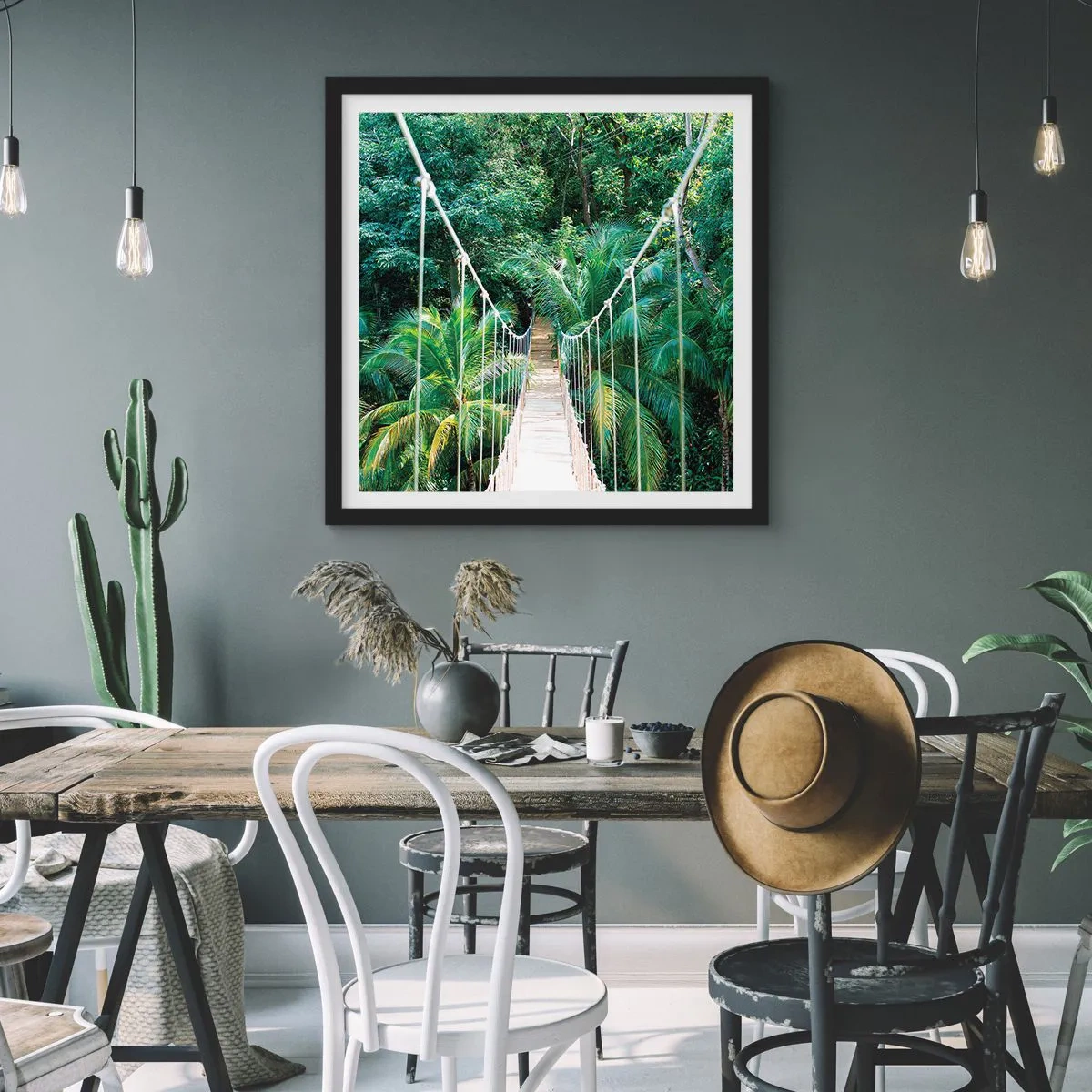 Affiche dans un cadre noir - Poster - Welcome to the jungle! - 30x30 cm