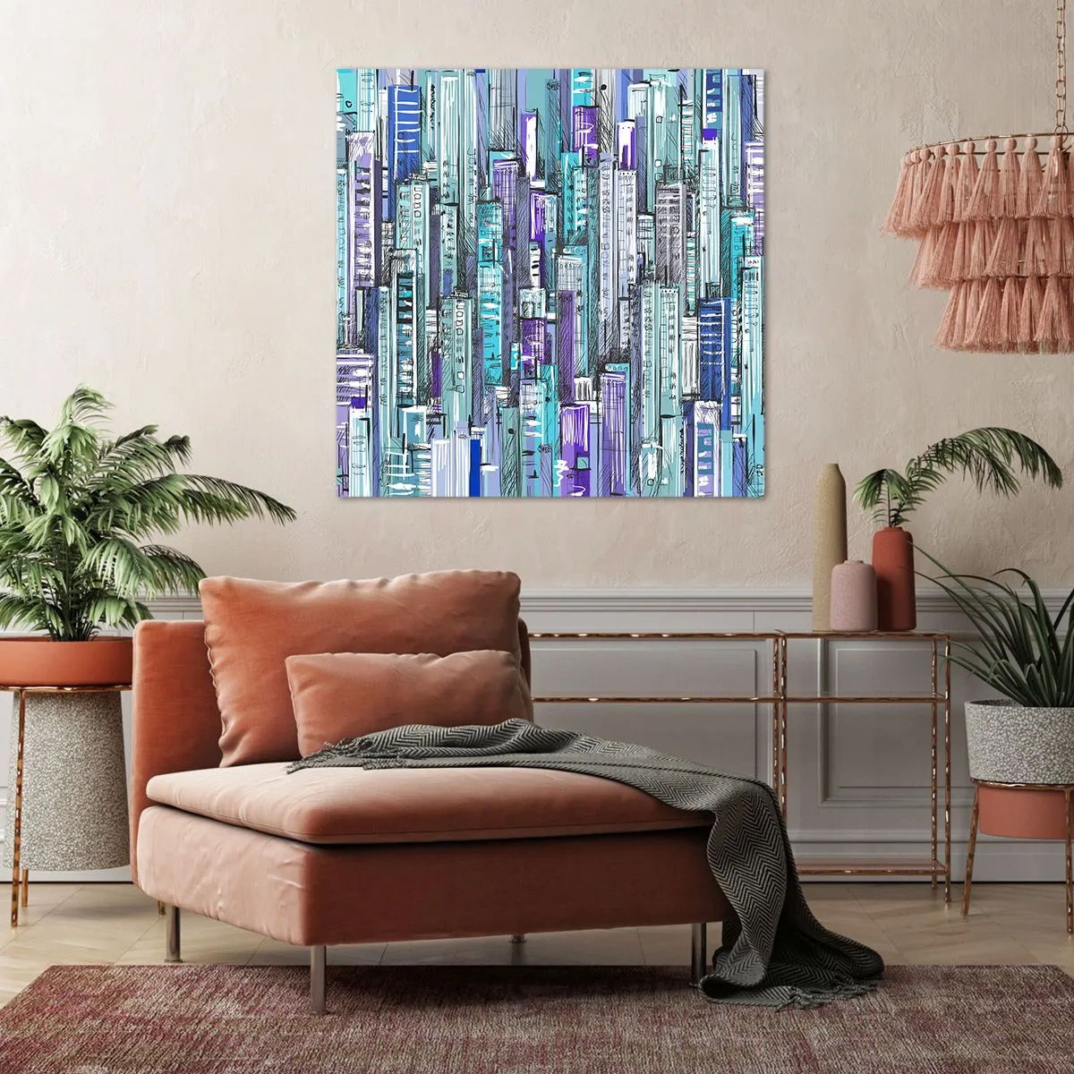 Impression sur toile - Image sur toile - Bleuâtre avec le ciel - 30x30 cm