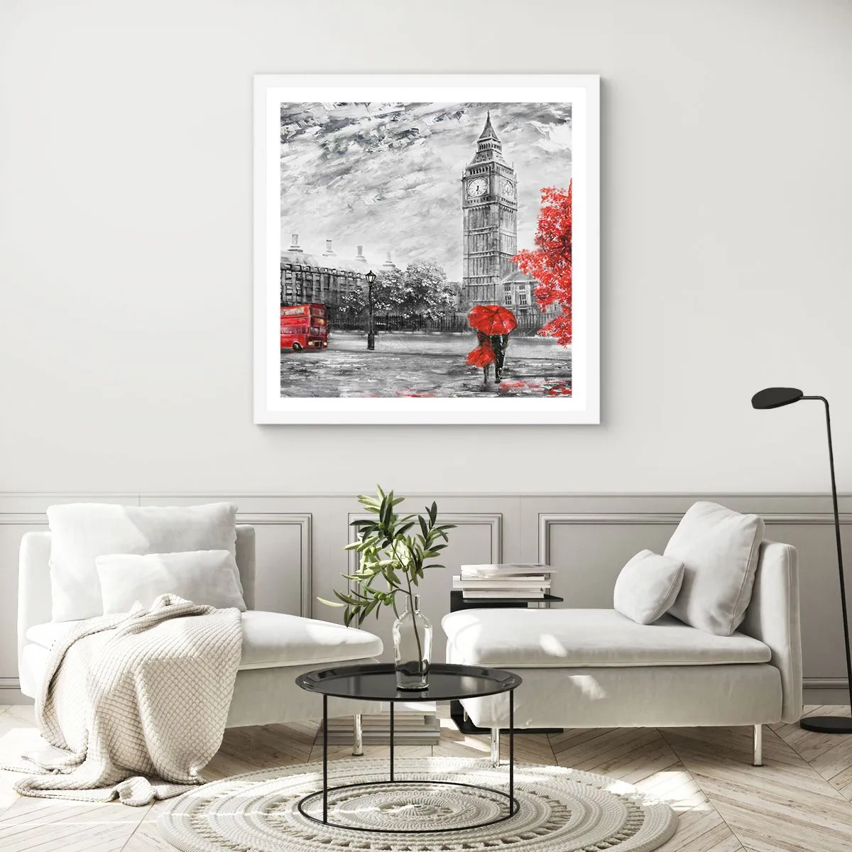 Affiche dans un cadre blanc - Poster - Une journée passionnante - 40x40 cm