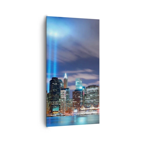 Impression sur toile - Image sur toile - Atteindre le ciel avec la lumière - 65x120 cm