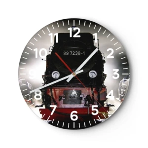 Horloge murale - Pendule murale - Il se lève et siffle, halète et souffle - 30x30 cm