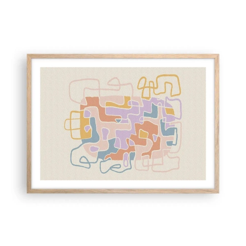 Affiche dans un chêne clair - Poster - Labyrinthe – une aventure joyeuse - 70x50 cm