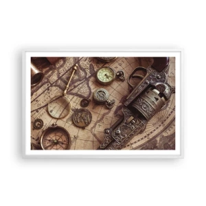 Affiche dans un cadre blanc - Poster - L'aventure appelle - 91x61 cm