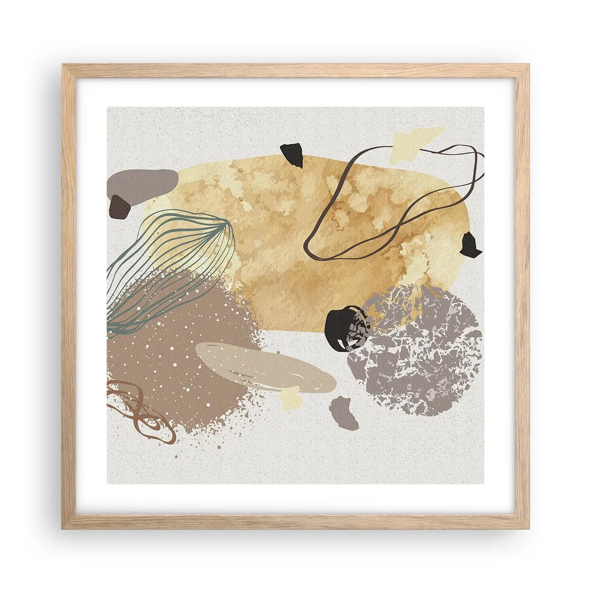 Affiche dans un chêne clair - Poster - Plumcologie appliquée - 50x50 cm
