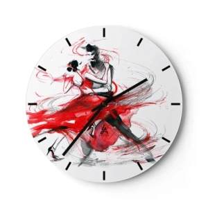 Horloge murale - Pendule murale - Tango - le rythme de la passion - 40x40 cm