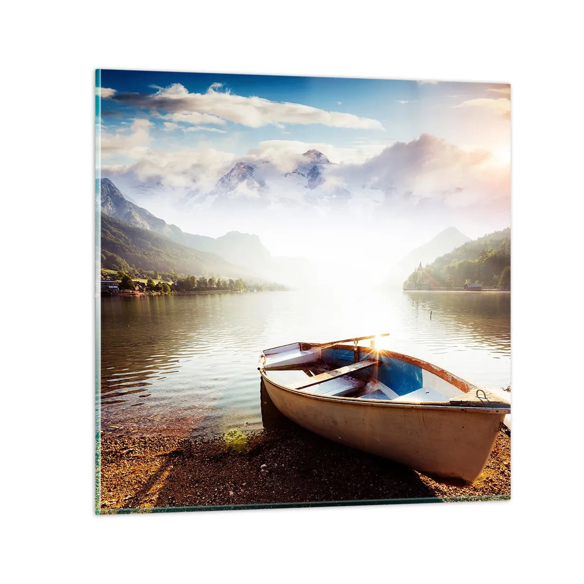 Impression sur verre - Image sur verre - Au bord de la grande et limpide eau - 70x70 cm