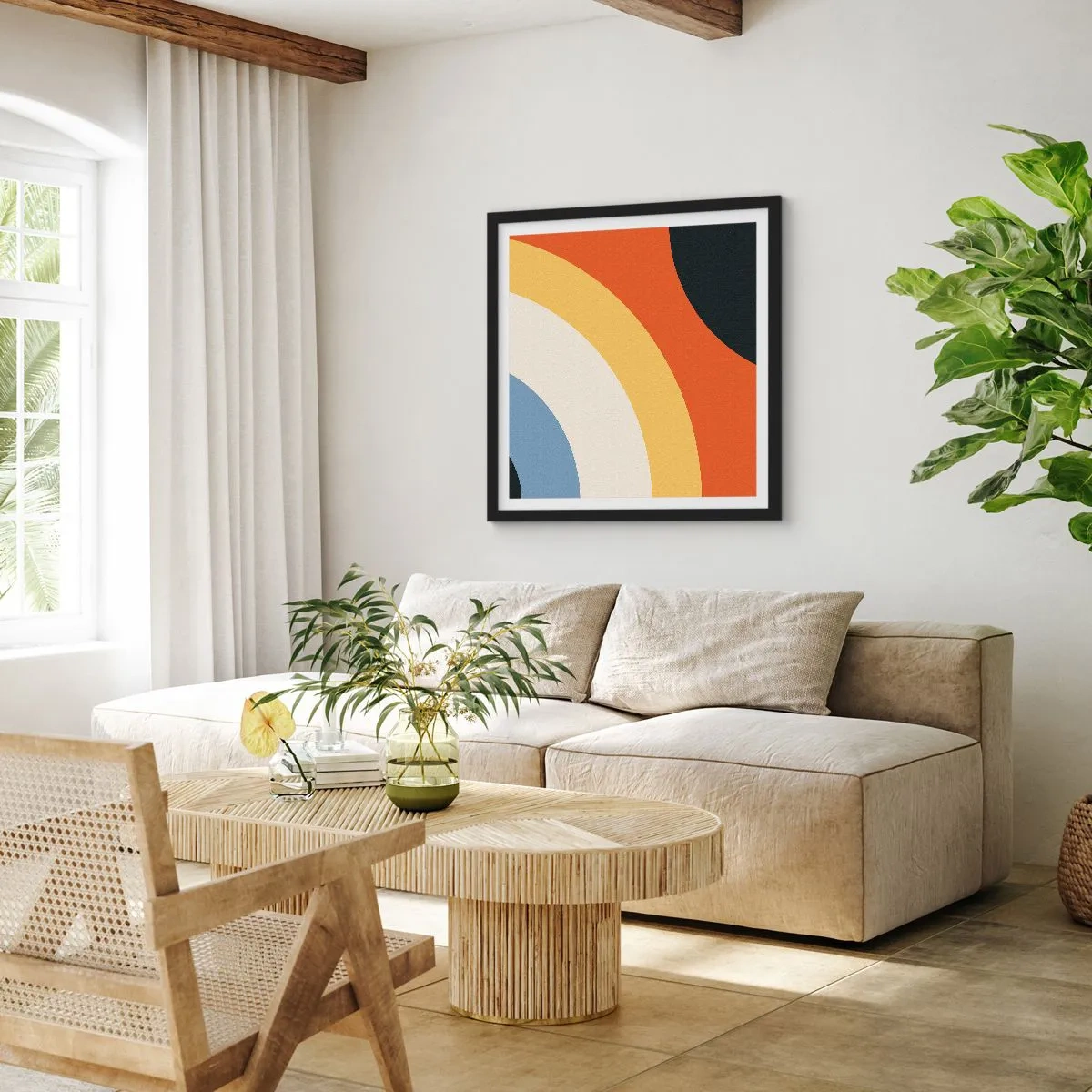 Affiche dans un cadre noir - Poster - Vers son soi - 40x40 cm