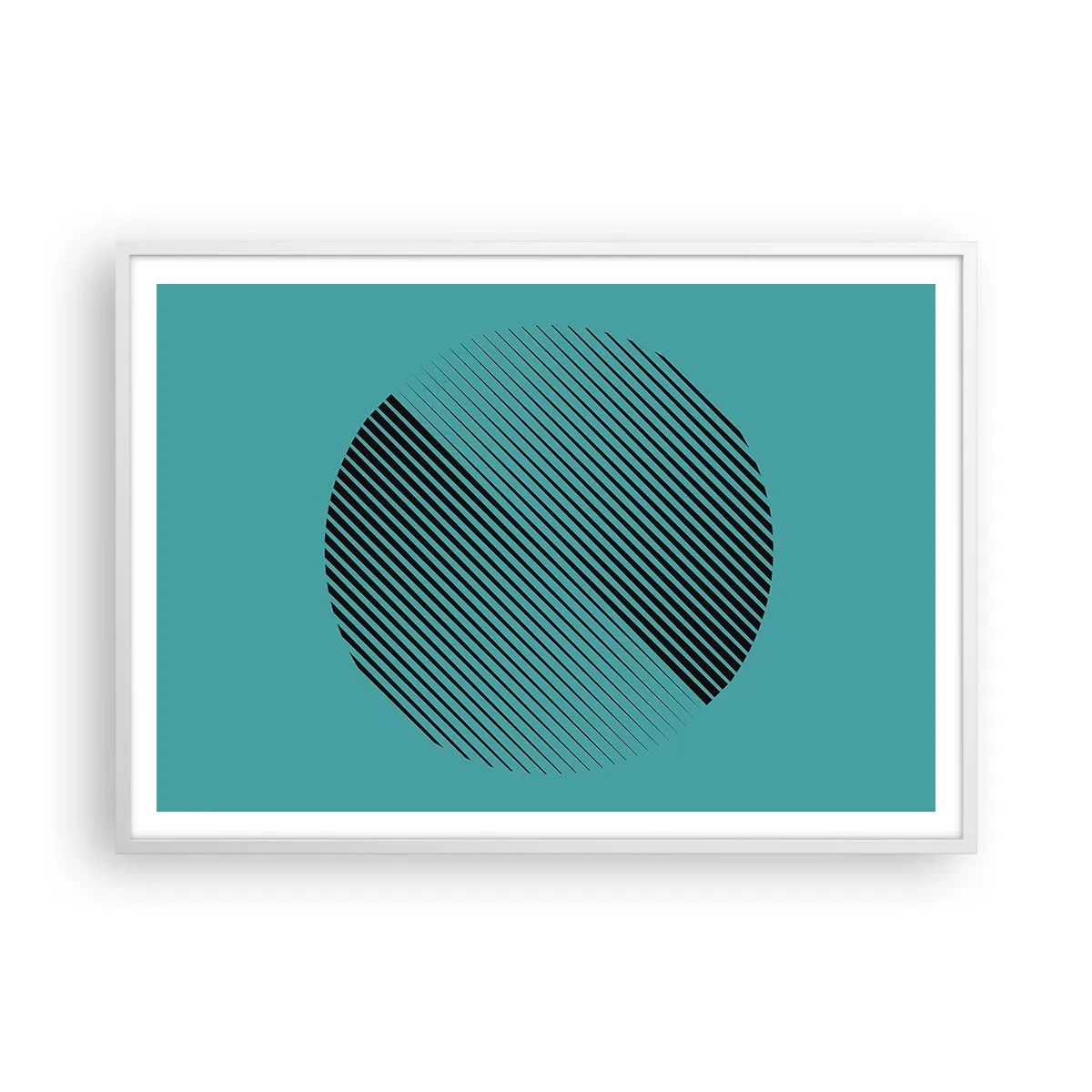 Affiche dans un cadre blanc - Poster - Cercle – une variation géométrique - 100x70 cm