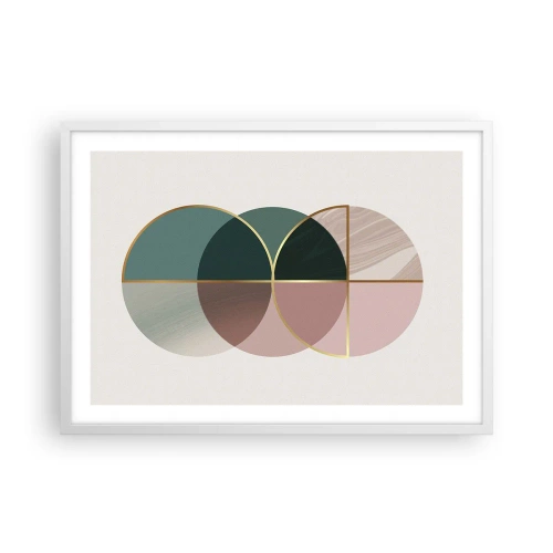 Affiche dans un cadre blanc - Poster - Cercles après cercles - 70x50 cm